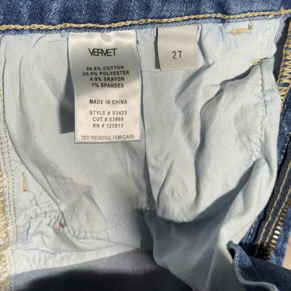 EUC VERVET High-Rise Straight Leg Jeans - Size 27 - Medium Wash - Picture 3 of 4